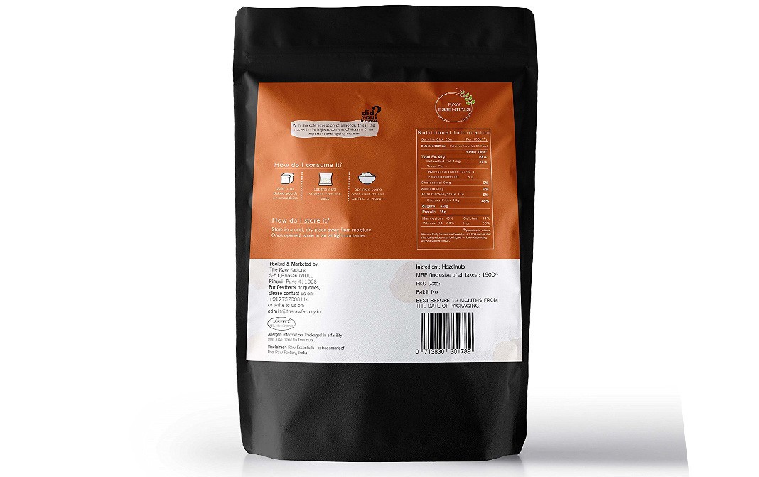 Raw Essentials Hazelnuts    Pack  500 grams